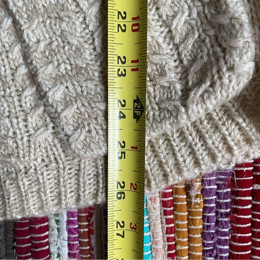 Anthropologie Guinevere Cowl Mohair Wool Knit Oat Sweater Women’s Size Sm Boho